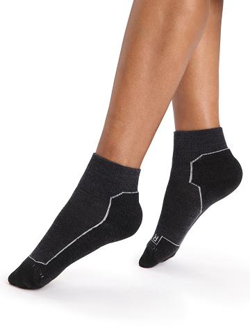 Dámské Ponožky Icebreaker Merino Hike+ Light Mini Černé Šedé | CZ 1500BEXC